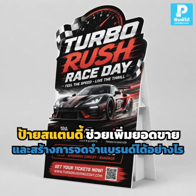 ป้ายสแตนดี้ ช่วยดึงดูดลูกค้า เพิ่มยอดขายหน้าร้าน โปรโมตสินค้า และสร้างการจดจำแบรนด์ได้ดี เหมาะกับร้านค้าและงานอีเวนต์