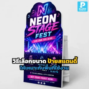 เลือกขนาด ป้ายสแตนดี้ ให้เหมาะกับพื้นที่ ช่วยให้ป้ายดูเด่น ไม่เกะกะ อ่านง่าย และใช้งานได้จริงทั้งหน้าร้าน งานอีเวนต์ และจุดขายสินค้า