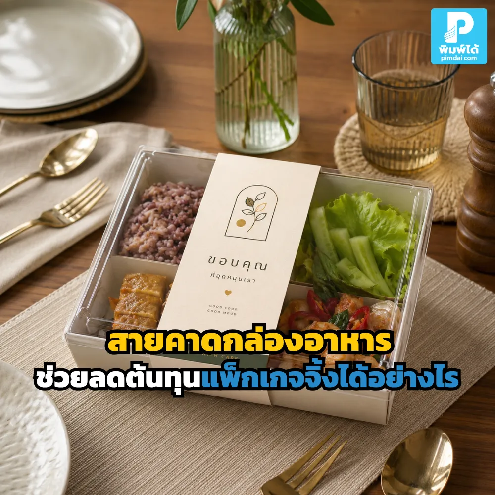 สายคาดกล่องอาหาร ช่วยลดต้นทุนแพ็กเกจจิ้งได้จริง เปลี่ยนกล่องธรรมดาให้ดูมีแบรนด์ ใส่โลโก้ โปรโมชัน และข้อมูลสินค้าได้คุ้มค่า