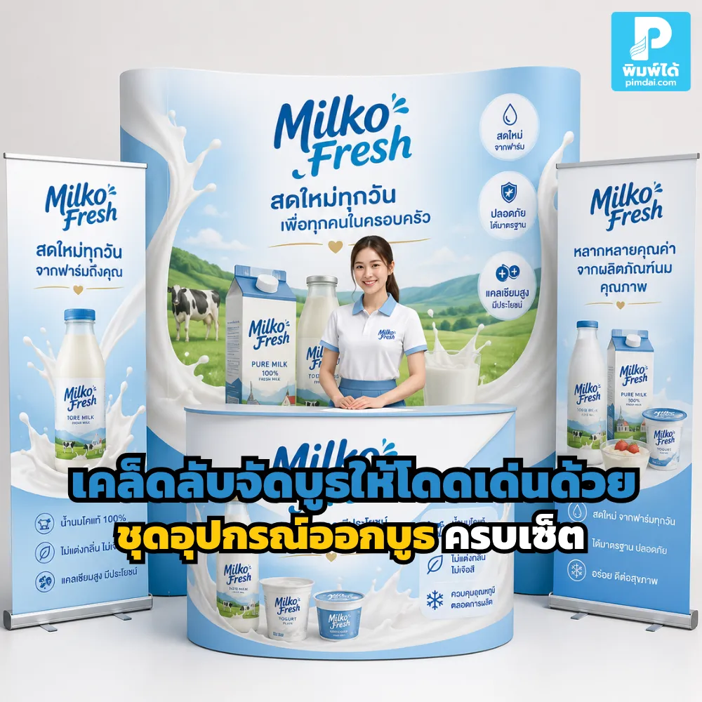 Tips for making your booth stand out with a complete booth equipment set. ชุดอุปกรณ์ออกบูธ ครบเซ็ตช่วยให้บูธดูโดดเด่น เป็นมืออาชีพ ดึงดูดลูกค้า และสื่อสารแบรนด์ได้ชัดเจนในงานอีเวนต์
