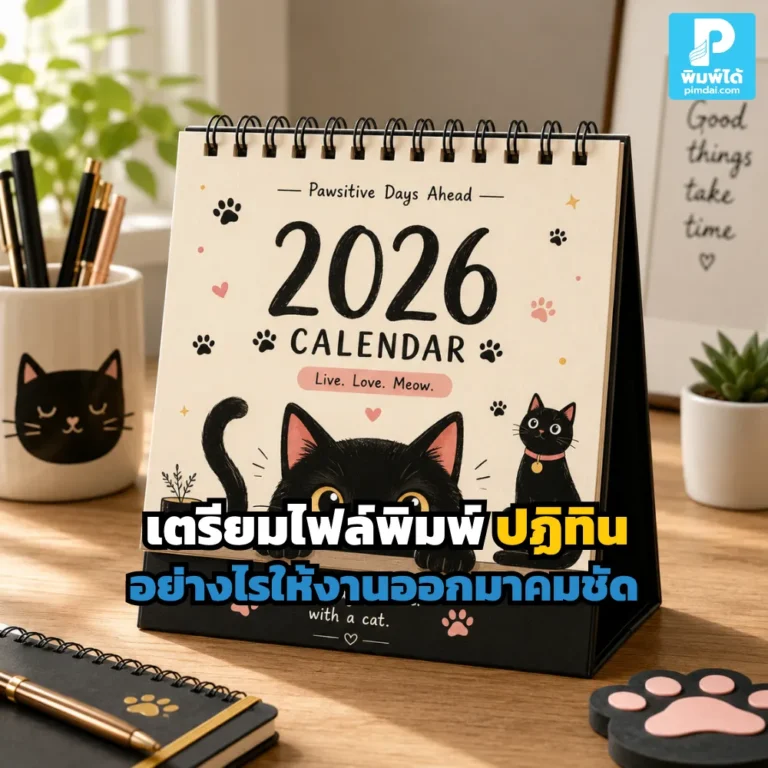 เตรียมไฟล์พิมพ์ ปฏิทิน ให้คมชัด ต้องตั้งค่าสี ความละเอียด ขนาดงาน และไฟล์โลโก้ให้ถูกต้องก่อนส่ง Printing