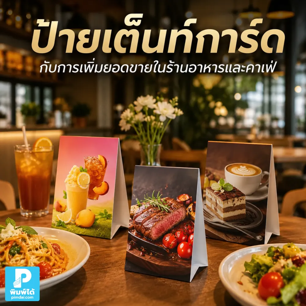 Tent card signs and increasing sales in restaurants and cafes. ป้ายเต็นท์การ์ด ช่วยเพิ่มยอดขายในร้านอาหารและคาเฟ่ ด้วยการโปรโมตเมนู แนะนำโปรโมชัน กระตุ้นการสั่งเพิ่ม และสร้างภาพจำแบรนด์