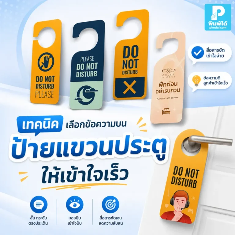 เทคนิคเลือกข้อความบน ป้ายแขวนประตู ให้อ่านง่าย เข้าใจเร็ว เหมาะกับโรงแรม ร้านค้า คลินิก ออฟฟิศ และธุรกิจบริการ
