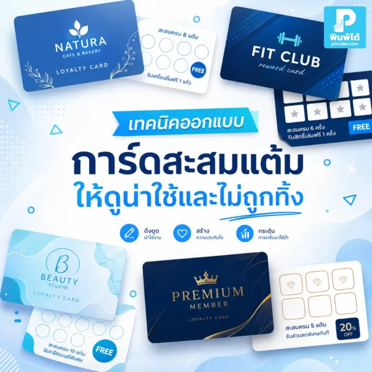 การ์ดสะสมแต้ม ที่ดีต้องสวย ใช้งานง่าย พกสะดวก และมีโปรโมชันชัดเจน ช่วยให้ลูกค้าอยากเก็บไว้และกลับมาซื้อซ้ำ
