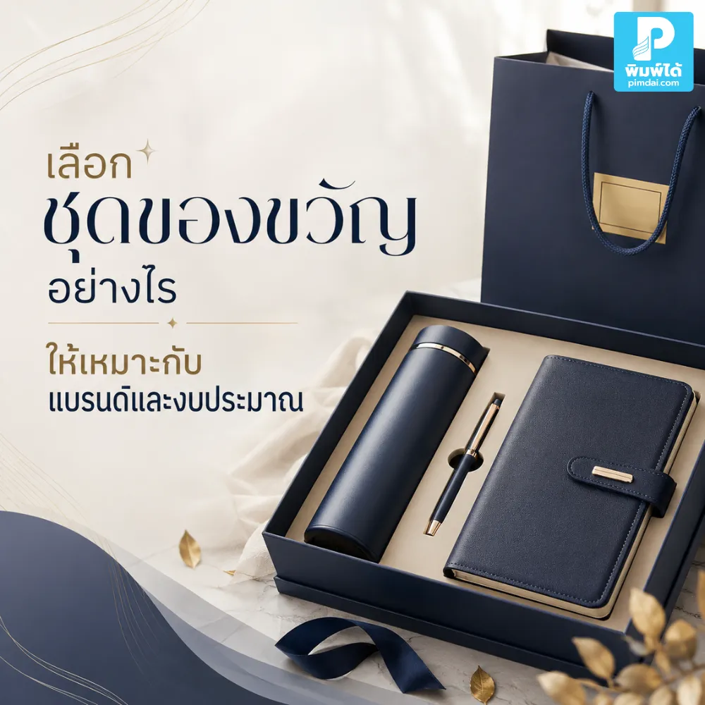How to choose the right gift set for your brand and budget. เลือก ชุดของขวัญ ให้เหมาะกับแบรนด์และงบประมาณ ต้องดูผู้รับ โอกาสใช้งาน ของในเซ็ต แพ็กเกจ โลโก้ และภาพลักษณ์ที่ต้องการสื่อ