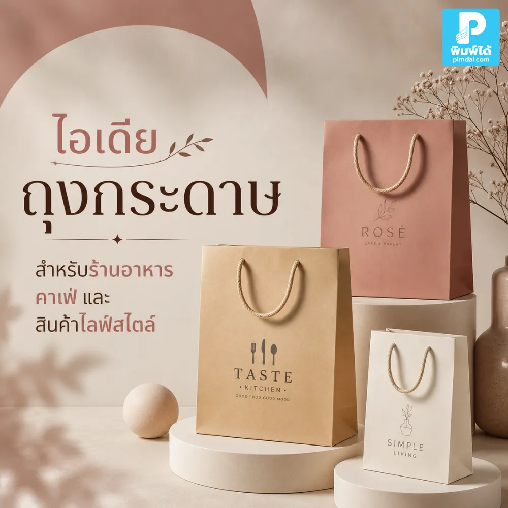 ไอเดีย ถุงกระดาษ สำหรับร้านอาหาร คาเฟ่ และสินค้าไลฟ์สไตล์ ช่วยให้แพ็กเกจดูดี ถือสะดวก สร้างแบรนด์ และเพิ่มมูลค่าสินค้า