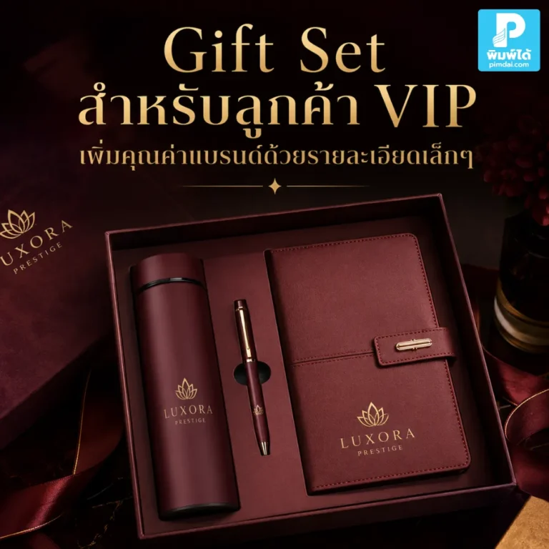 Gift Set สำหรับลูกค้า VIP ช่วยเพิ่มคุณค่าแบรนด์ผ่านของขวัญพรีเมียม แพ็กเกจ โลโก้ การ์ดขอบคุณ และรายละเอียดเล็กๆ ที่สร้างความประทับใจ
