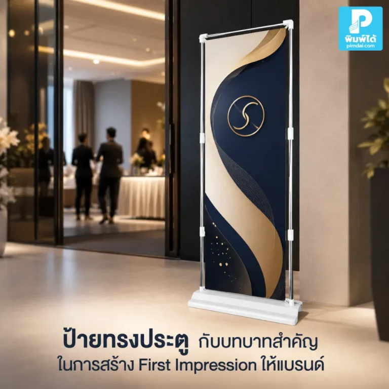 ป้ายทรงประตู ช่วยสร้าง First Impression ให้แบรนด์ ดูโดดเด่น มืออาชีพ ใช้เป็นจุดต้อนรับ งานอีเวนต์ หน้าร้าน และบูธโปรโมชัน