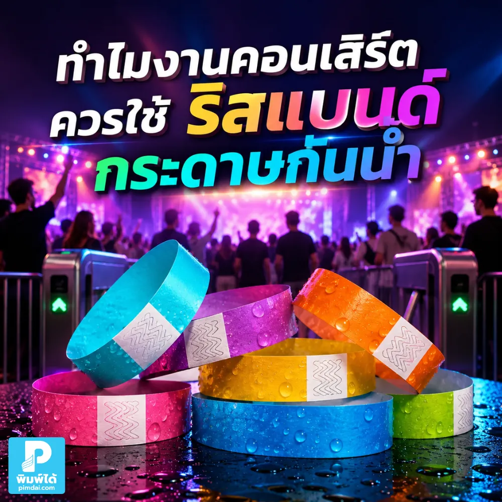 ริสแบนด์กระดาษกันน้ำ ช่วยให้งานคอนเสิร์ตคุมเข้างานง่าย แยกโซนชัด กันปลอม ทนเหงื่อ และทำให้งานดูเป็นมืออาชีพ