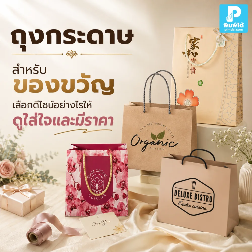 ถุงกระดาษ สำหรับของขวัญ ช่วยให้แพ็กเกจดูพรีเมียม เลือกดีไซน์ สี วัสดุ และโลโก้อย่างไรให้ของขวัญดูใส่ใจและมีราคา