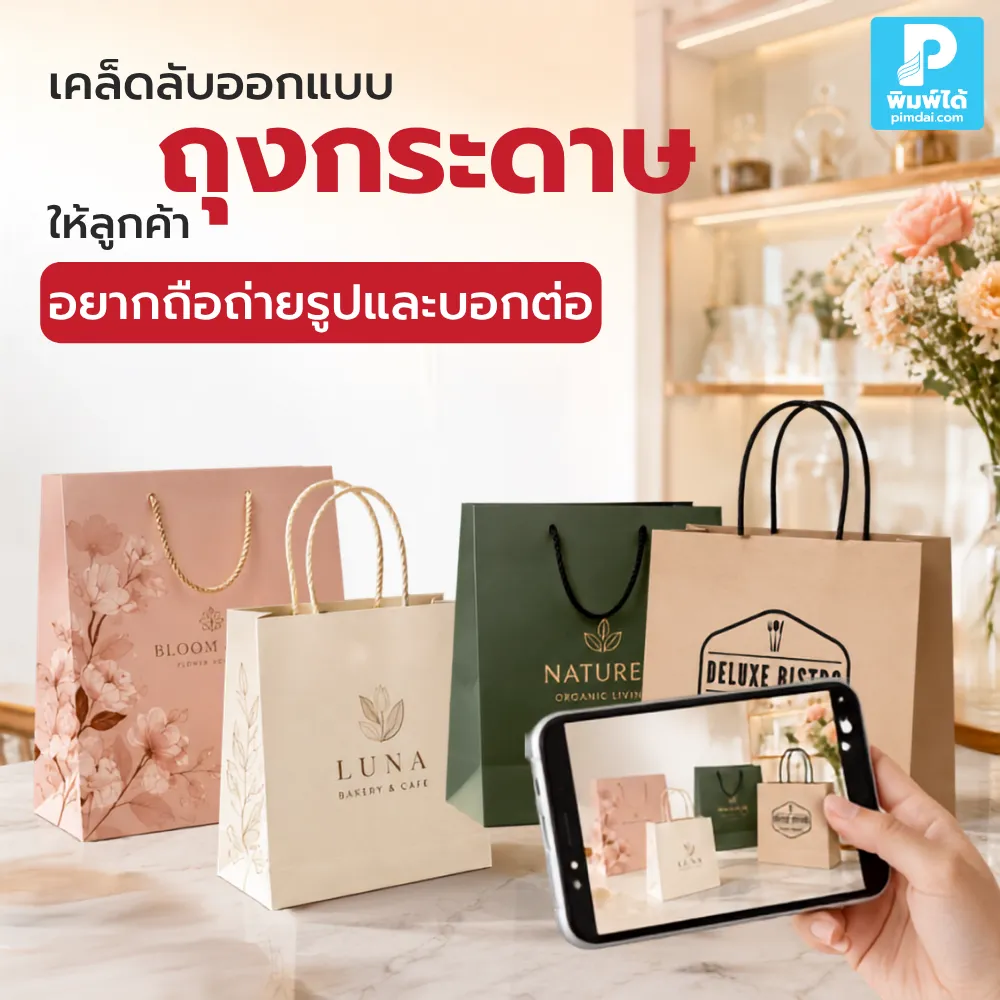 เคล็ดลับออกแบบ ถุงกระดาษ ให้ลูกค้าอยากถือ ถ่ายรูป และบอกต่อ ช่วยเพิ่มภาพจำแบรนด์ ทำให้แพ็กเกจดูพรีเมียม และสร้างการแชร์บนโซเชียล