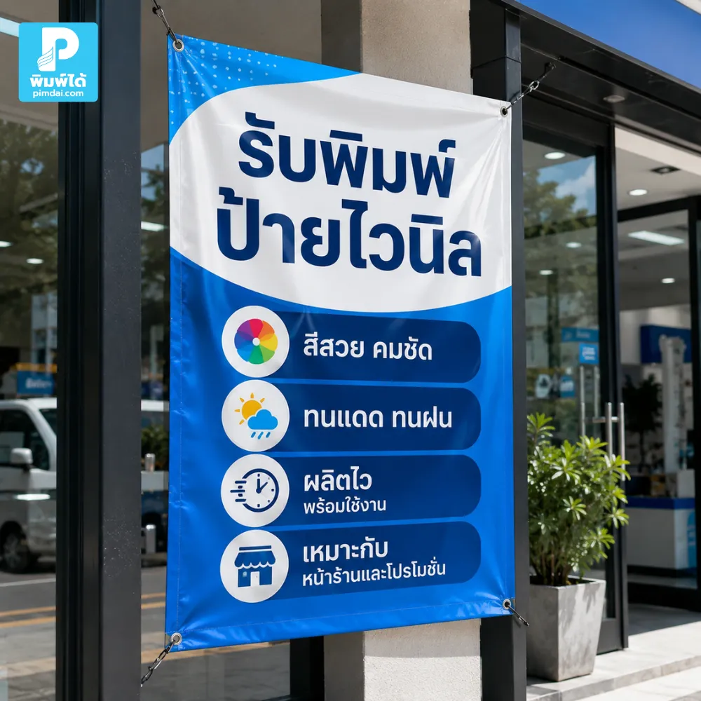 ตรวจข้อความหลักบน ป้ายไวนิล ว่าชัดเจนและอ่านเข้าใจเร็ว