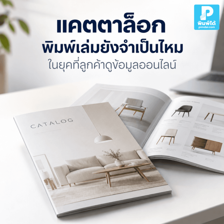 แคตตาล็อก พิมพ์เล่มยังจำเป็นไหมในยุคที่ลูกค้าดูข้อมูลออนไลน์ อธิบายข้อดีของแคตตาล็อกแบบเล่ม วิธีใช้คู่กับออนไลน์ และธุรกิจที่ยังควรมี