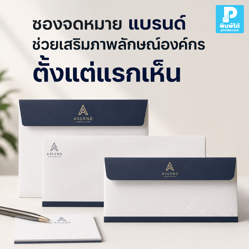 ซองจดหมาย แบรนด์ช่วยเสริมภาพลักษณ์องค์กรตั้งแต่แรกเห็นได้อย่างไร ทำให้เอกสารดูน่าเชื่อถือ เป็นมืออาชีพ และสร้างการจดจำแบรนด์ได้ดีขึ้น