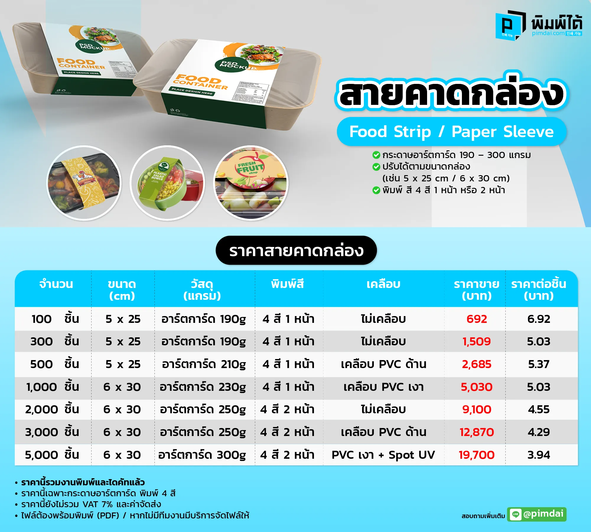 Pimdai ราคาสายคาดกล่องอาหาร