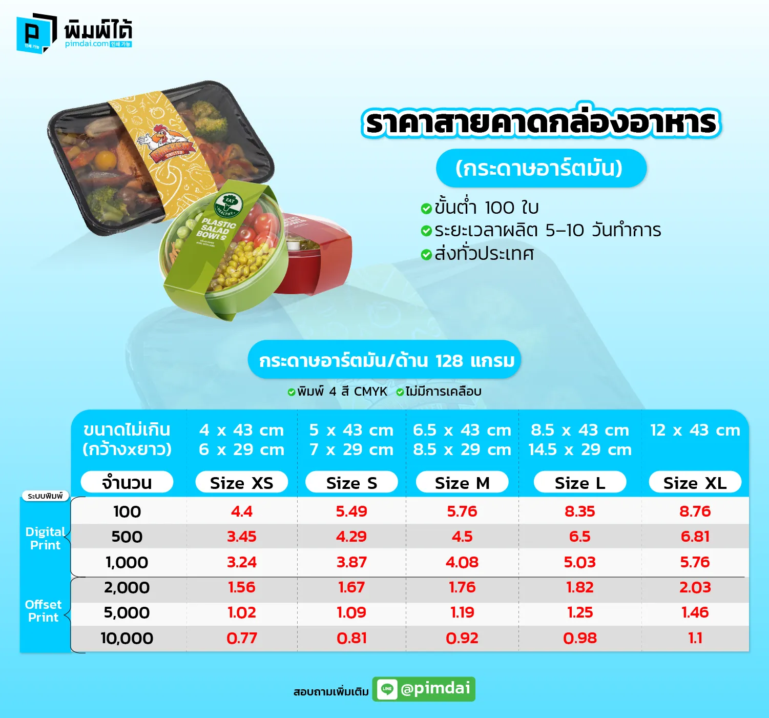 Pimdai ราคาสายคาดกล่องอาหาร