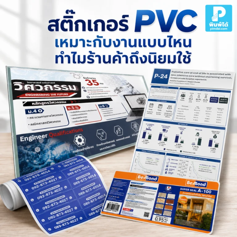 สติ๊กเกอร์ PVC เหมาะกับงานแบบไหน ทำไมร้านค้าถึงนิยมใช้ อธิบายการใช้งาน ฉลากสินค้า ตกแต่งแพ็กเกจ ติดกระจก งานอีเวนต์ และงานกลางแจ้ง