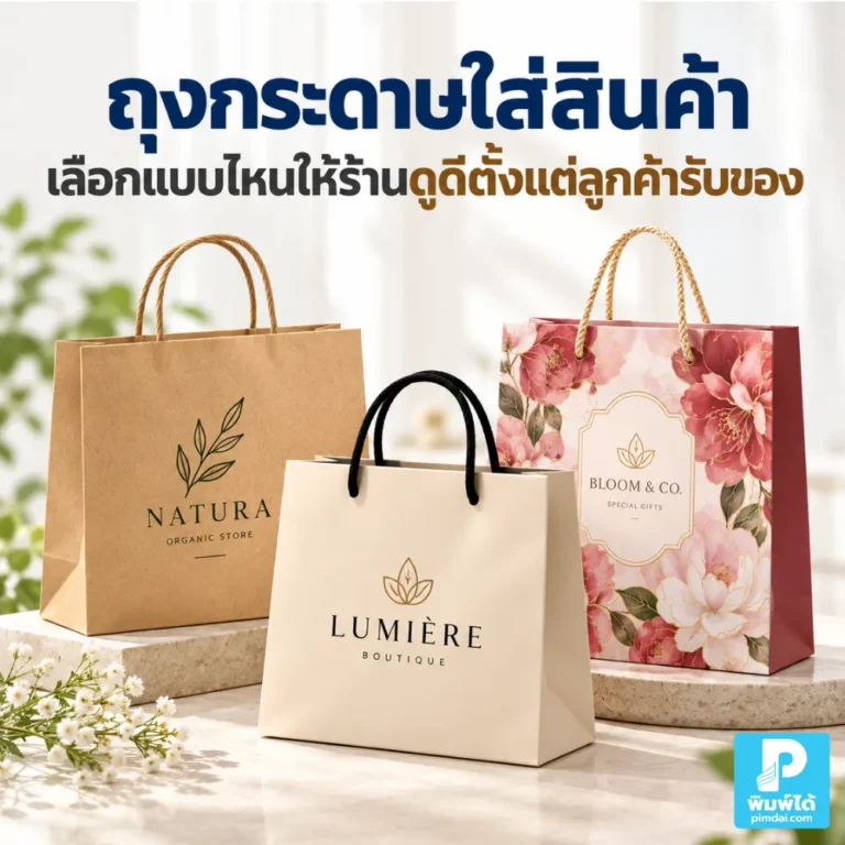 เลือกถุงกระดาษใส่สินค้าอย่างไรให้เหมาะกับร้าน ตั้งแต่ขนาด กระดาษ ความแข็งแรง สี โลโก้ ไปจนถึงหูหิ้ว เพื่อช่วยให้แพ็กเกจดูดีขึ้น
