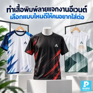 ทำเสื้อพิมพ์ลายแจกงานอีเวนต์ เลือกแบบไหนดีให้คนอยากใส่ต่อ แนะนำทรง สี เนื้อผ้า ลายพิมพ์ และดีไซน์ให้ดูดีแม้หลังจบงาน
