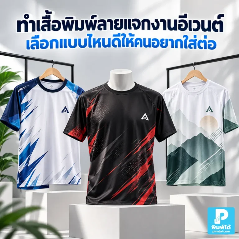 ทำเสื้อพิมพ์ลายแจกงานอีเวนต์ เลือกแบบไหนดีให้คนอยากใส่ต่อ แนะนำทรง สี เนื้อผ้า ลายพิมพ์ และดีไซน์ให้ดูดีแม้หลังจบงาน