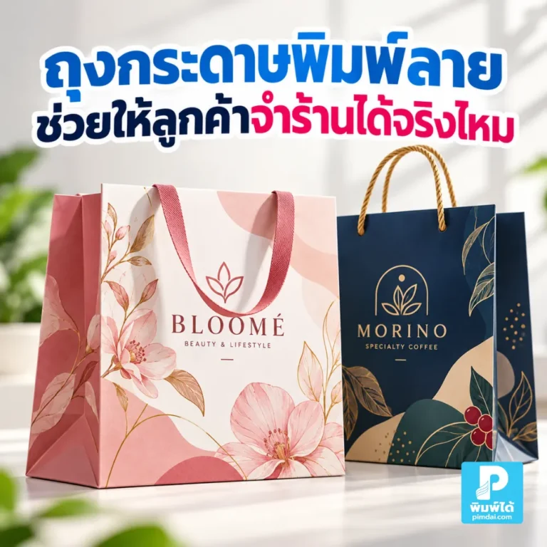ถุงกระดาษพิมพ์ลายช่วยให้ลูกค้าจำร้านได้จริงไหม อธิบายเรื่องสี โลโก้ ดีไซน์ และความสม่ำเสมอของแบรนด์ที่ช่วยสร้างภาพจำหลังการซื้อ