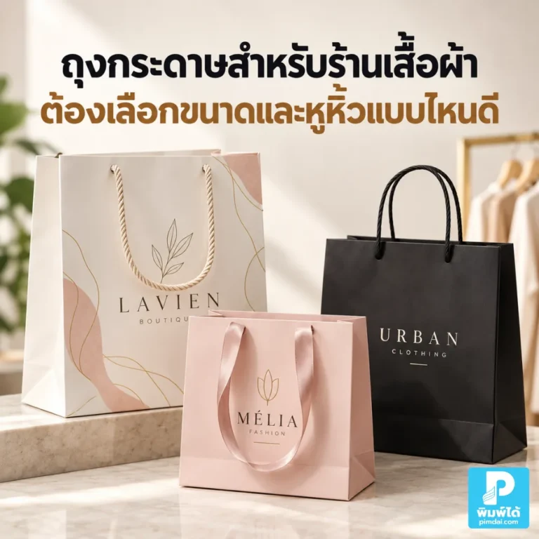 ถุงกระดาษสำหรับร้านเสื้อผ้าควรเลือกขนาดและหูหิ้วแบบไหนดี แนะนำวิธีวัดเสื้อ เลือกก้นถุง ความสูง และหูหิ้วให้ถือสะดวกและดูเป็นแบรนด์