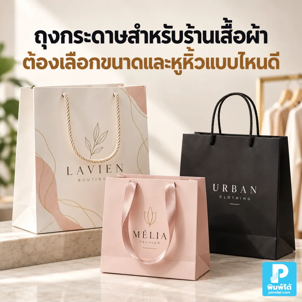 Paper bags for clothing stores What size and type of handle should I choose ถุงกระดาษสำหรับร้านเสื้อผ้าควรเลือกขนาดและหูหิ้วแบบไหนดี แนะนำวิธีวัดเสื้อ เลือกก้นถุง ความสูง และหูหิ้วให้ถือสะดวกและดูเป็นแบรนด์