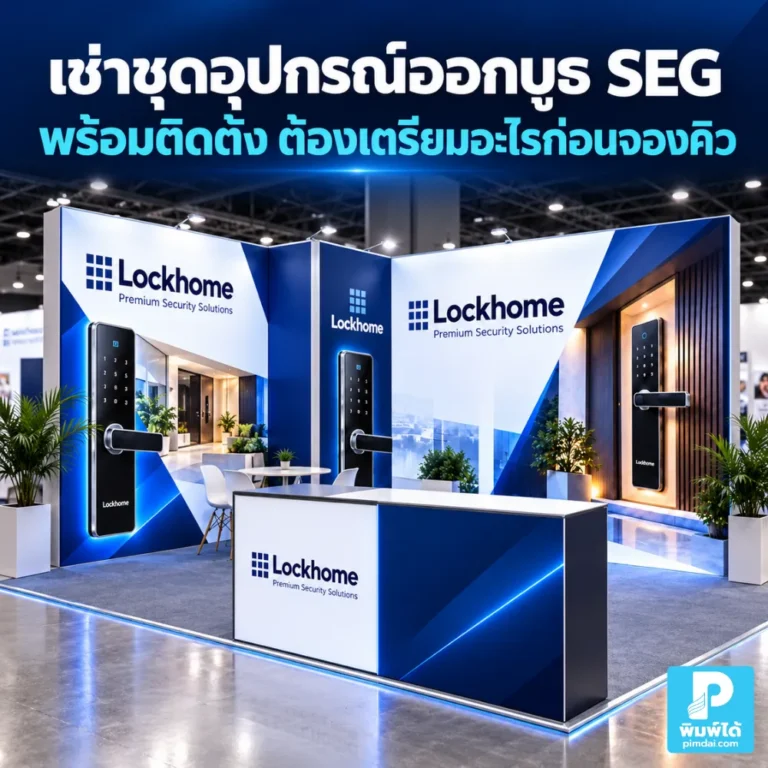 เช่าชุดอุปกรณ์ออกบูธ SEG พร้อมติดตั้ง ต้องเตรียมวันงาน สถานที่ ขนาดพื้นที่ รูปแบบกิจกรรม และไฟล์แบรนด์อะไรบ้างก่อนเช็กคิว