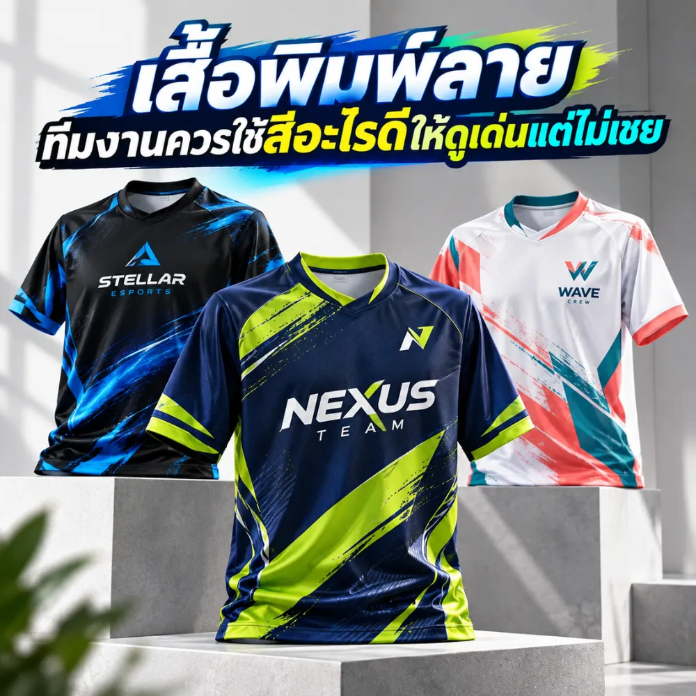 เสื้อพิมพ์ลายทีมงานควรใช้สีอะไรดีให้ดูเด่นแต่ไม่เชย แนะนำการเลือกสีหลัก สีรอง สีแบรนด์ และคู่สีที่ดูทันสมัย