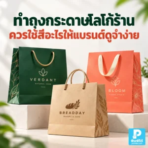 ทำถุงกระดาษโลโก้ร้านควรใช้สีอะไรให้คนจำแบรนด์ง่าย แนะนำการเลือกสีพื้น สีโลโก้ คู่สี และวิธีใช้สีให้เข้ากับภาพลักษณ์ร้าน