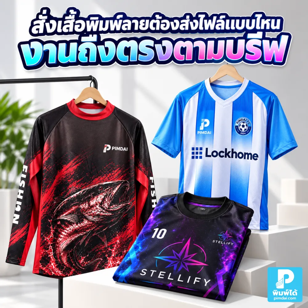 What kind of design files should I submit when ordering printed shirts to ensure the result matches the brief สั่งเสื้อพิมพ์ลายต้องส่งไฟล์แบบไหนให้งานตรงตามบรีฟ แนะนำไฟล์ AI, PDF, PNG พร้อมวิธีส่งโลโก้ สี ขนาด ตำแหน่ง และข้อมูลผลิต
