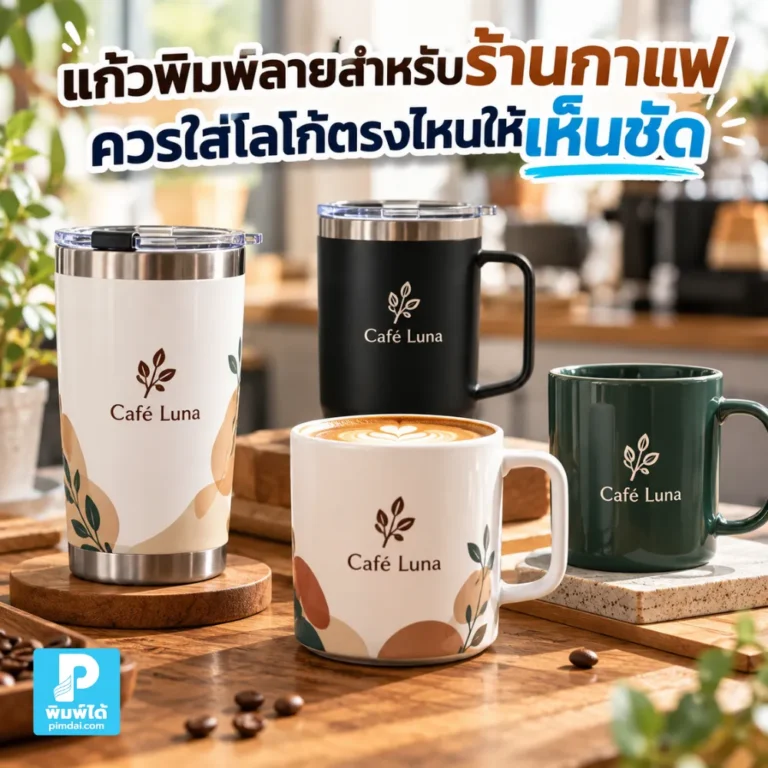 แก้วพิมพ์ลายร้านกาแฟควรวางโลโก้ตรงไหนให้เห็นชัด แนะนำตำแหน่ง ขนาด สี และการจัดวางโลโก้ให้เหมาะกับแก้วและการถ่ายรูป